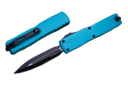Nóż automatyczny OTF Microtech Ultratech Gen IV D/E Cyan Aluminium, Black M390MK by Tony Marfione (11224-1CN)