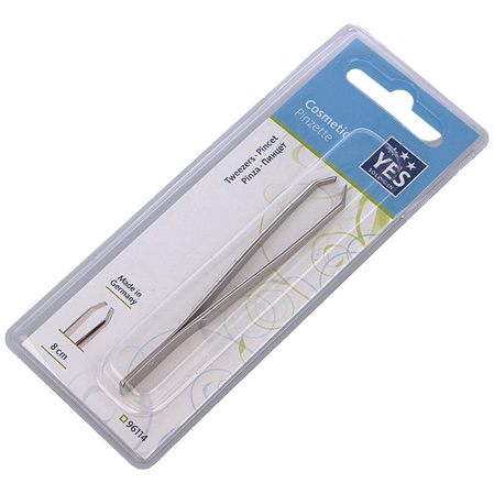 Tweezers bent straight YES Solingen 80mm Nickel plated (96114)