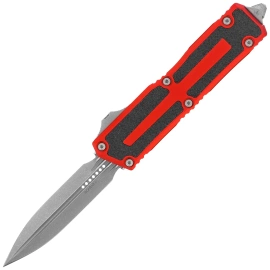 Nóż automatyczny OTF Microtech Scarab II Gen III D/E Red Aluminium, Apocalyptic M390MK by Tony Marfione (1280-10APRD)