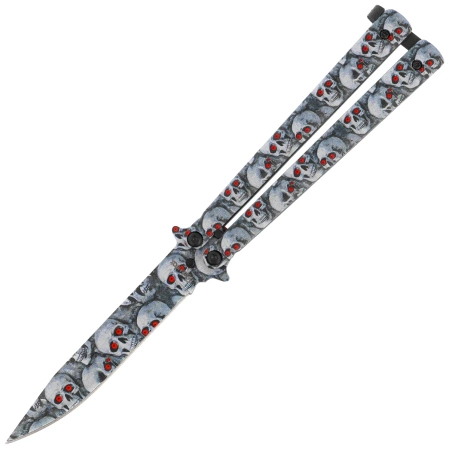 Martinez Albainox Balisong 3D Skulls Printed Steel, 3D Skulls Printed 3Cr13Mov (02220)