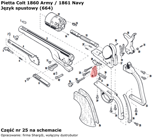 Język spustowy Pietta Colt Army 1860, Colt Navy 1861 (664)