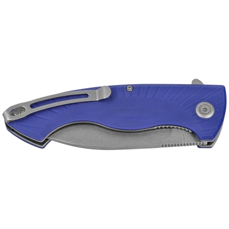 Kubey Timberwolf KU208G Knife Blue G10, Stonewashed 14C28N