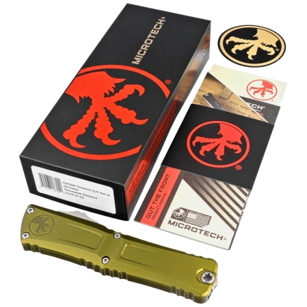 Nóż automatyczny OTF Microtech Combat Troodon D/E Gen III OD Green Aluminium, Stonewashed M390MK by Tony Marfione (1142-10OD)