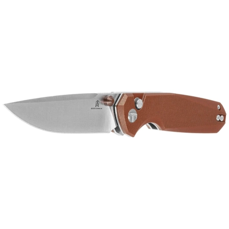 Nóż składany Bestechman Velix Brown G10, Satin/Stonewashed 14C28N by Ostap Hel (BMK07B)