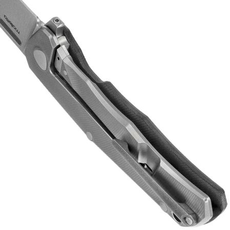 LionSteel Q4ttro Knife Black G10/Titanium, Satin MagnaCut by Molletta (Q4 GBK)