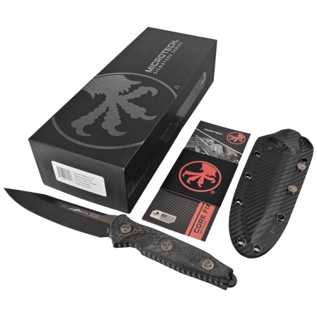 Microtech Socom Alpha S/E Signature Carbon Fiber, DLC M390 by Tony Marfione (113-1DLCCFS)