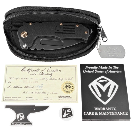 Medford Praetorian Scout M/P Black G10, Bronze HW, DLC Clip, Black DLC D2 by Greg Medford (MKM30DPT-0808-T1CP-BP)