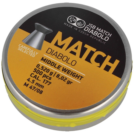 JSB Yellow Match Diabolo Middle Weight Airgun Pellets 4.51mm, 500pcs (000016-500)