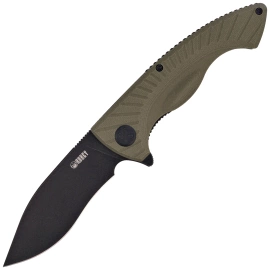 Nóż składany Kubey Timberwolf Green G10, Blackwashed 14C28N (KU208J)