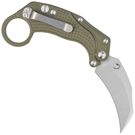 Reate Knife EXO-K Gravity Karambit Green Aluminium, Stonewashed N690