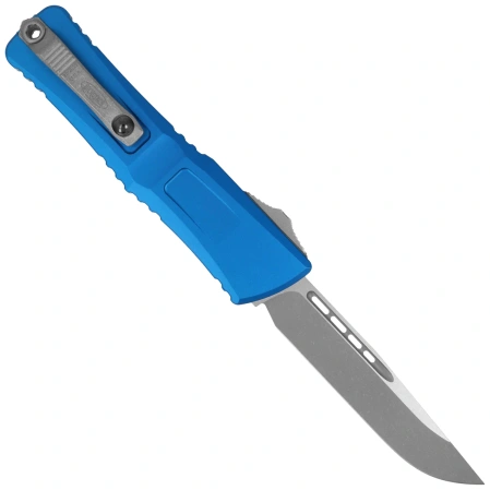Microtech Combat Troodon Gen III S/E OTF Knife Blue Aluminum, Apocalyptic M390MK by Tony Marfione (1143-10APBL)