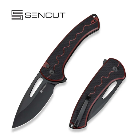 Nóż składany Sencut Squiggy Burgundy / Black G10, Black 9Cr18MoV (S24082A-3)