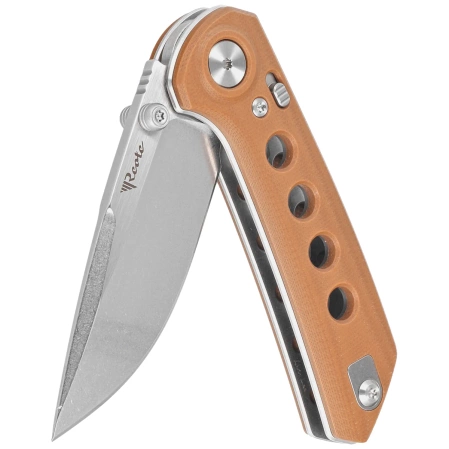 Nóż składany Reate PL-XT Tan G10, Stonewashed Nitro-V