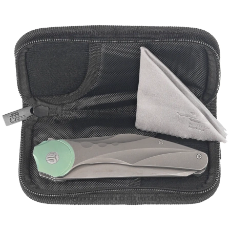 Bestech Excentric Knife Gray Titanium, Dark Bead Blasted/Stonewashed M390 by Kombou and TNT Knives (BT2412C)