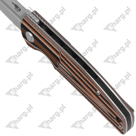 Bestech Knife Fin Black / Orange / Beige G10, Satin 14C28N (BG34C-1)