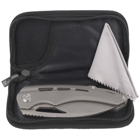 Nóż składany Bestech Fairchild Grey Titanium, Dark Beast Blast Stonewashed CPM S35VN by Kombou (BT2202B)