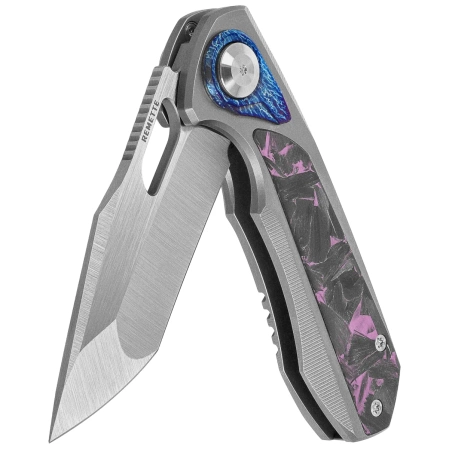 Remette RT-Saker Falcon Knife Gray Titanium/Carbon Fiber, Manual Fine Grinding Satin S45VN (ASTP-3)