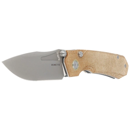 Remette Rhino MC319BR Knife Brown Micarta, Stonewashed 14C28N