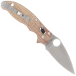 Spyderco Manix 2 Brown Canvas Micarta, Satin CPM Cru-Wear by Eric Glesser (C101MPCW2)