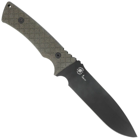 Spartan Blades Damysus Green Canvas Micarta, Black Powder 1095 Cro-Van by Curtis Iovito (SBSL003BKGR)