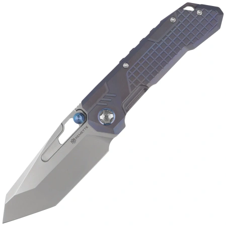 Remette RT-Cool Leopard Knife Grilled Blue Titanium, Pearlescent M390 (RTKS-L)