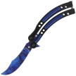 Martinez Albainox Balisong Knife Blue ABS/Black Steel, Colorful Blue 3Cr13Mov (02129)