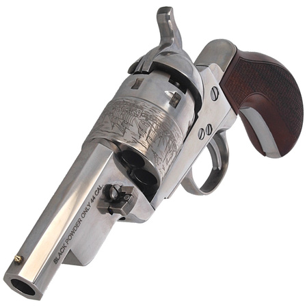 Pietta 1851 Colt Navy Yank Steel Old Silver Snubnose .44 Revolver (YASOS44MTLC)