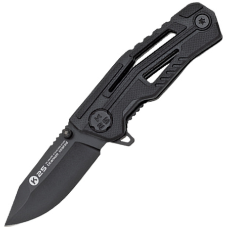 Nóż składany K25 RK-25006 Black G10, Black Titanium 7Cr17Mov