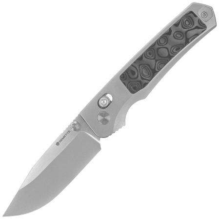 Nóż składany Remette Aurora Gray Titanium/Carbon Fiber, Manual Fine Grinding Satin Surface/Pearlescent Surface M390 (AURA-D)