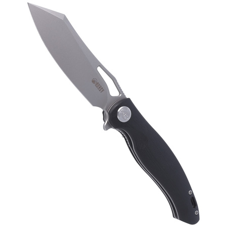 Kubey Drake Knife Black G10, Sandblasted 14C28N by Maksim Tkaczuk (KB239E)