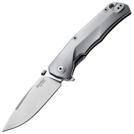 Nóż składany LionSteel T.R.E. Grey Titanium/Blue Ti, Stonewashed M390 by Molletta (TRE BL)
