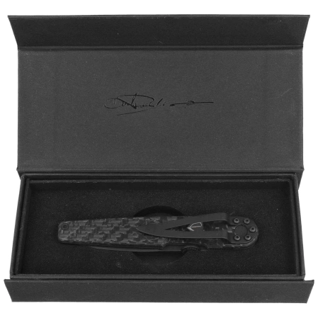 Extrema Ratio LKU01 Tenebra Knife Carbon Fiber, Black DLC M390 by Danilo Rossi (04.1000.0243/M3/DLC-CC-BK)