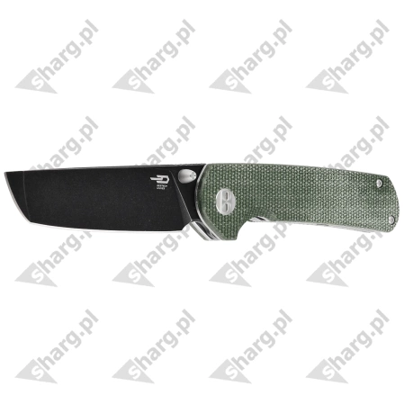 Bestech Sledgehammer Green Micarta, Black Stonewashed D2 knife (BG31B-2)