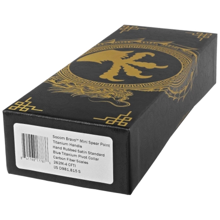 Nóż składany Microtech Socom Bravo Mini SP Titanium/Carbon Fiber, Blue HW, Hand Rubbed Satin M390 by Tony Marfione (262M-4CFTI)