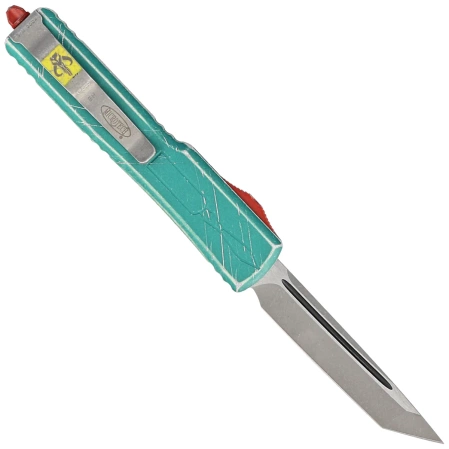 Microtech UTX-70 T/E Bounty Hunter Signature OTF Knife Distressed Green Aluminum, Apocalyptic M390 (149-10BH)