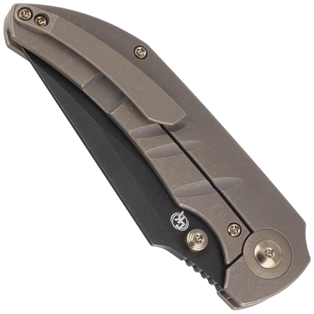 WE Knife Riff-Raff Bronze Titanium, Black Stonewash CPM 20CV by Matthew Christensen (WE22020B-1)