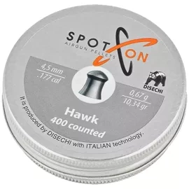 Spoton Hawk .177/4.5mm AirGun Pellets, 400 psc 0.67g/10.34gr