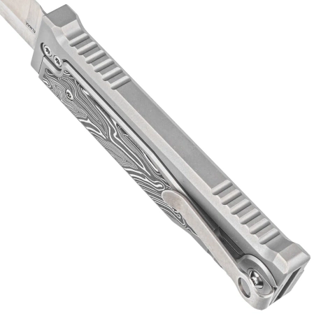 Nóż grawitacyjny Reate EXO-M Gravity T/E Bead Blasted Titanium/Damascus Black-White G10, Satin Elmax