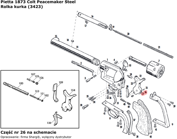 Rolka kurka Pietta Remington Army, Colt Navy, Spiller & Burr (3423)