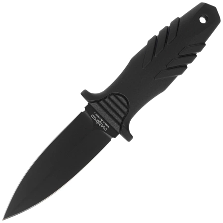 Fox FKMD Tactical Elementum Dagger D/E Knife Black PP/TPE, Black Idroglider N690Co (FX-647 AF)