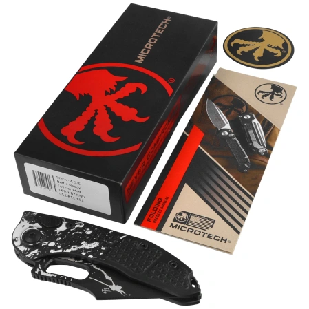 Microtech Stitch-A S/E Automatic Knife Battle Ready Aluminum, Battle Ready F/S M390MK by Borka Blades and Tony Marfione (169-3BYRND)