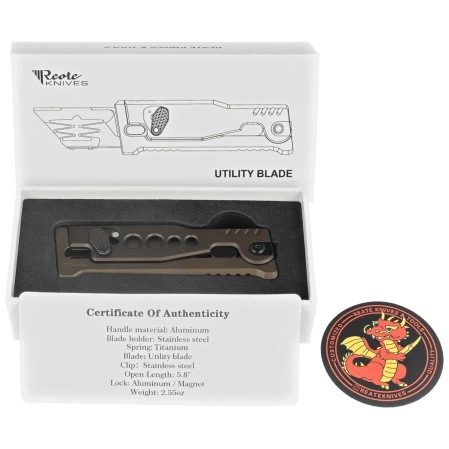 Nóż grawitacyjny Reate EXO-U V2 Gravity Speedhole Bronze, Stainless Steel