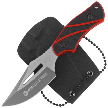 K25 Neck Knife Black/Red G10, Titanium 7Cr17Mov (32691)