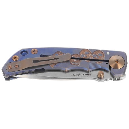 Nóż składany Spartan Blades Harsey Folder Babe Blue Titanium, Bronze HW, Satin MagnaCut by William W. Harsey (SF5BABE)