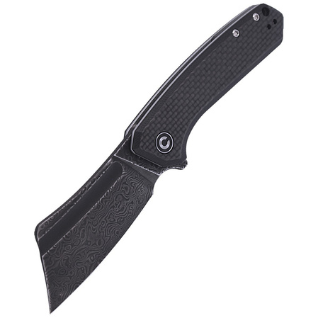 Nóż składany CIVIVI Mini Bullmastiff Twill Carbon Fiber / Black G10, Black Damascus (C2004DS-1)