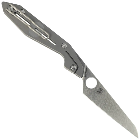 Spyderco Nand Gray Titanium, Satin M398 by Paul Alexander (C270TIP)