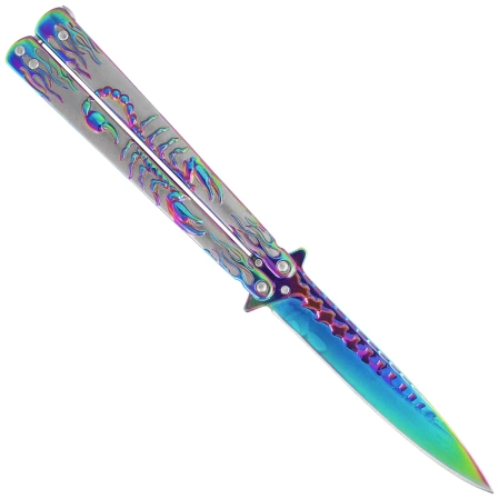 Nóż motylek Martinez Albainox Balisong Scorpion Rainbow, Rainbow 3Cr13Mov (02280)