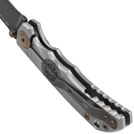 Spartan Blades Harsey Folder ''Crusaform'' Titanium, Black MagnaCut by William W. Harsey (SF5 Custom Crusaform)