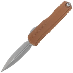 Nóż automatyczny OTF Microtech Cypher II D/E Tan Aluminium, Apocalyptic M390MK by Deryk Munroe and Tony Marfione (1242-10APTA)