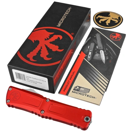 Nóż automatyczny OTF Microtech Combat Troodon Gen III S/E Red Aluminium, Apocalyptic M390MK by Tony Marfione (1143-10APRD)